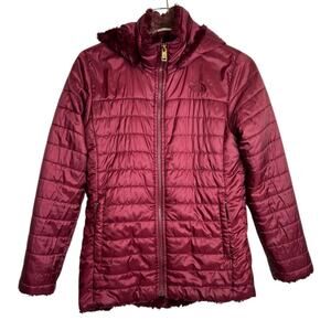 TNF Mossbud Swirl Parka Puffer Jacket Hooded Quilted Winter Coat Youth L 14/16